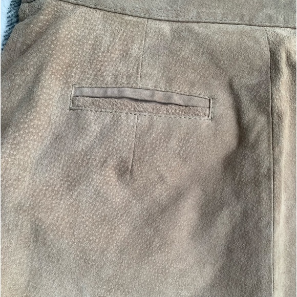 PIA RUCCI tan leather suede vintage skirt, beige size 12 - Picture 7 of 8
